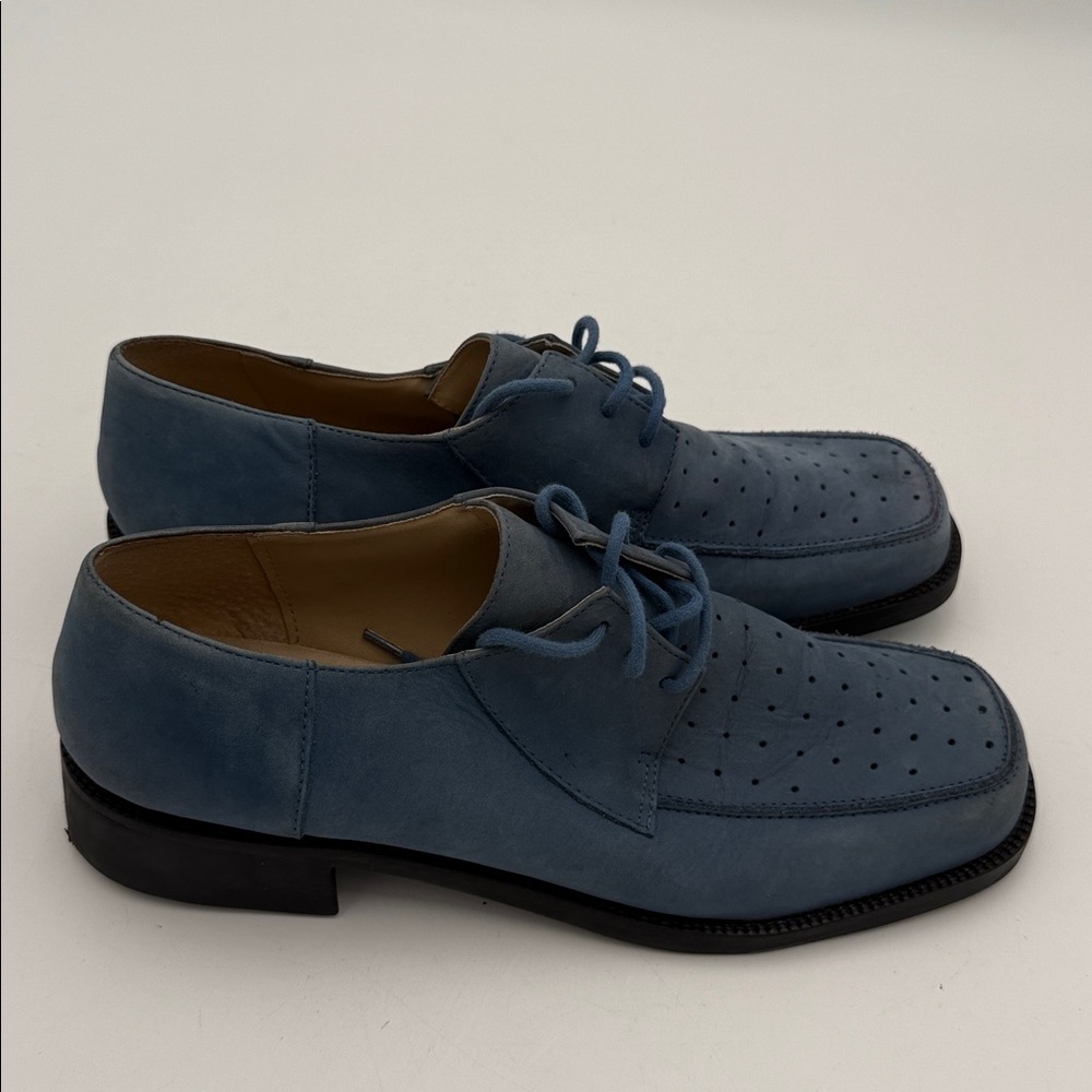 Vintage Diba women Navy Oxfords shoe lace up suede 9.5 Y2K office casual retro - Picture 3 of 11